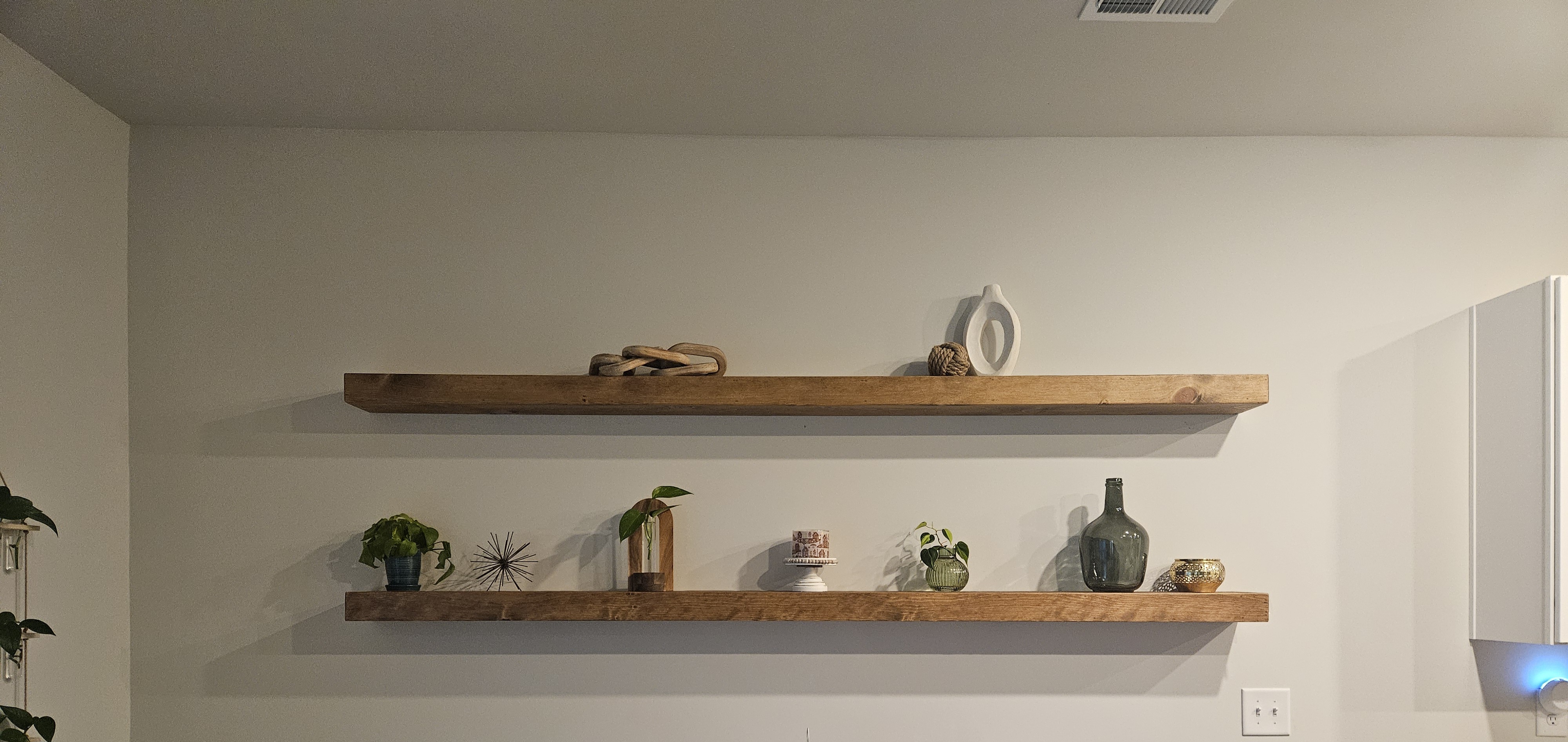 floating shelves to elevate this space